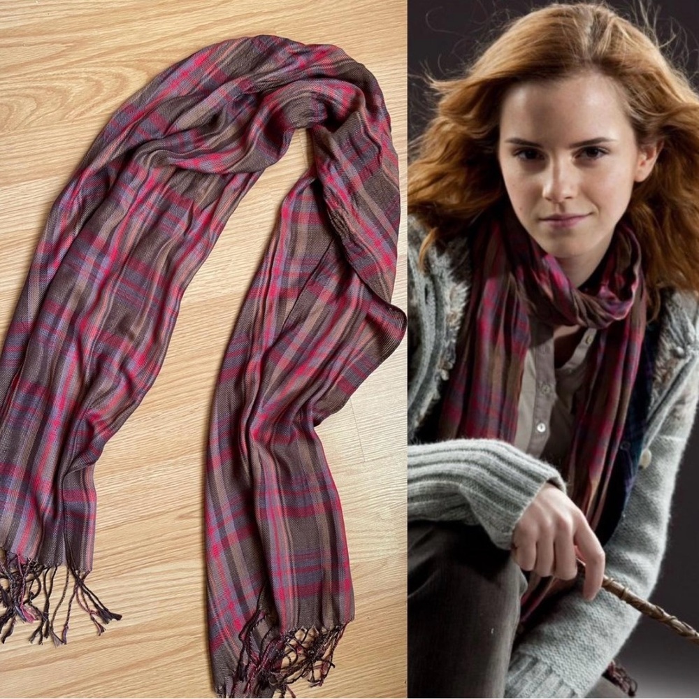 Plaid Brown and Red Women's Scarf